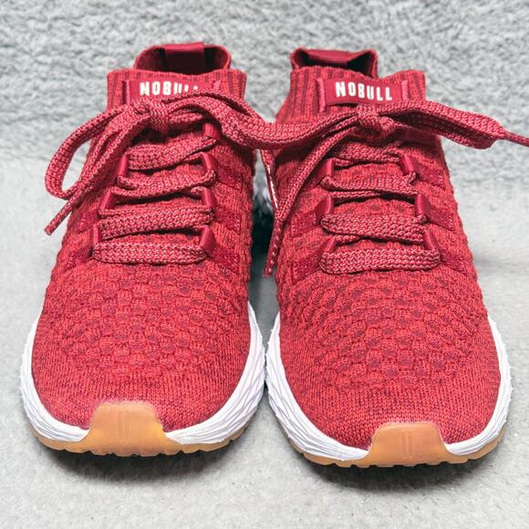 NOBULL Diamond Knit Runner Mens Size 8 Running Shoes Sneakers Red - Picture 2 of 9